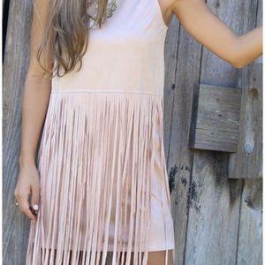 dusty pink fringe dress from Amazing Lace